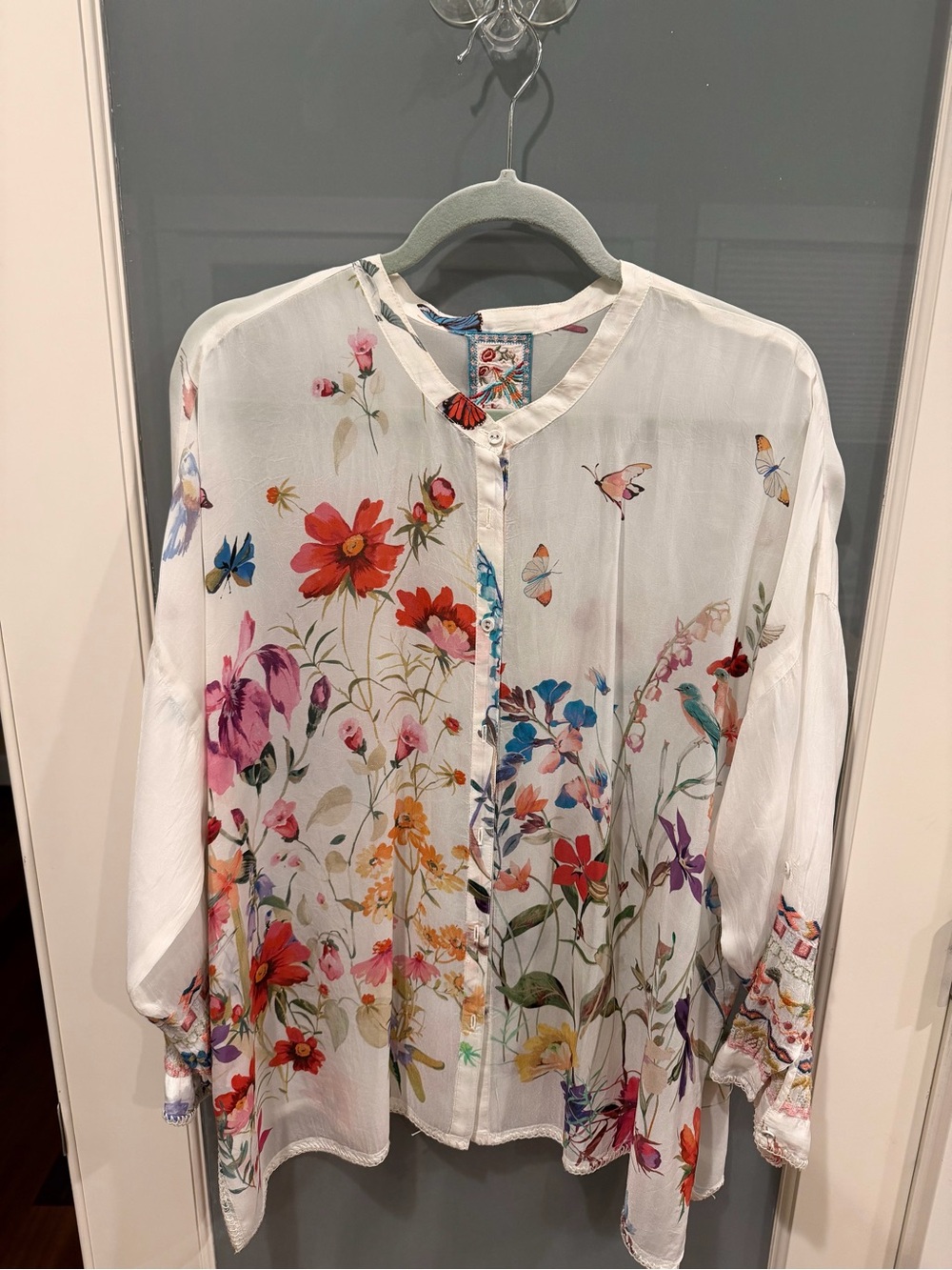 NWT Johnny Was Odessa Blouse L Embroidered Boho Top Sealed